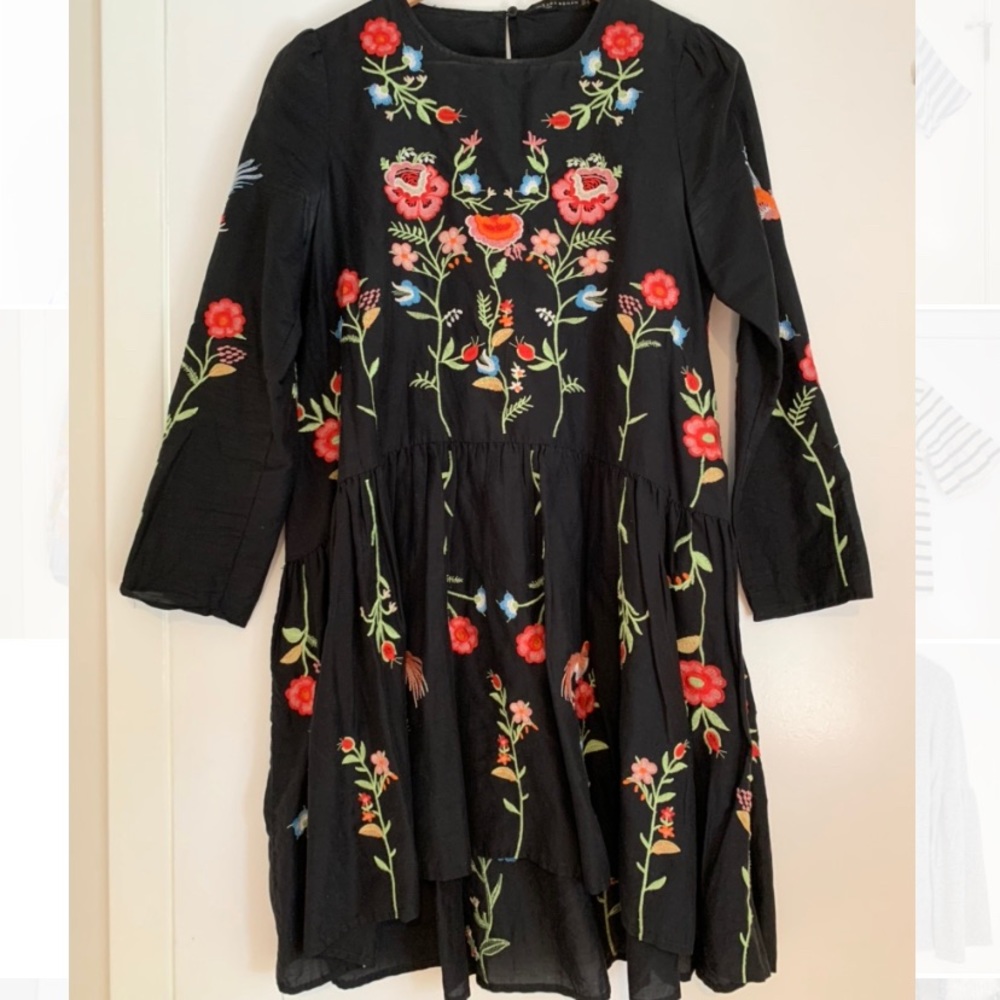 Zara Floral Embroidered Dress